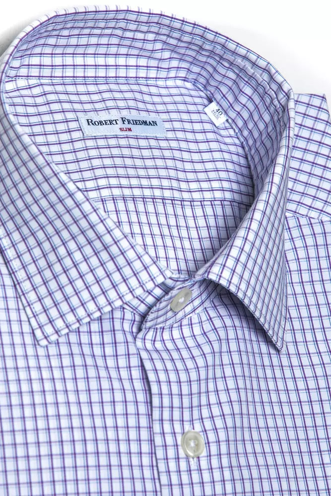 Camisa elegante de algodón burdeos de Robert Friedman