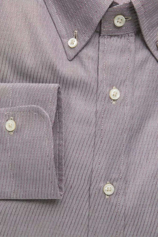 Camisa de algodón con botones en color beige de Robert Friedman para hombre