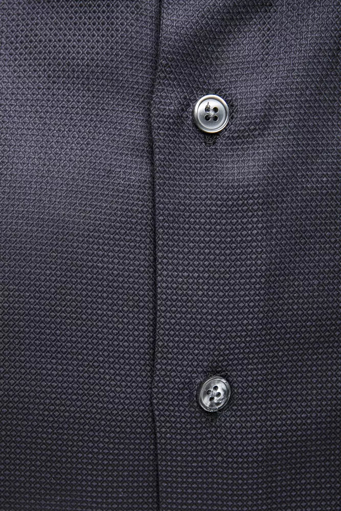 Camisa azul elegante de cuello medio estrecho para hombre de Robert Friedman