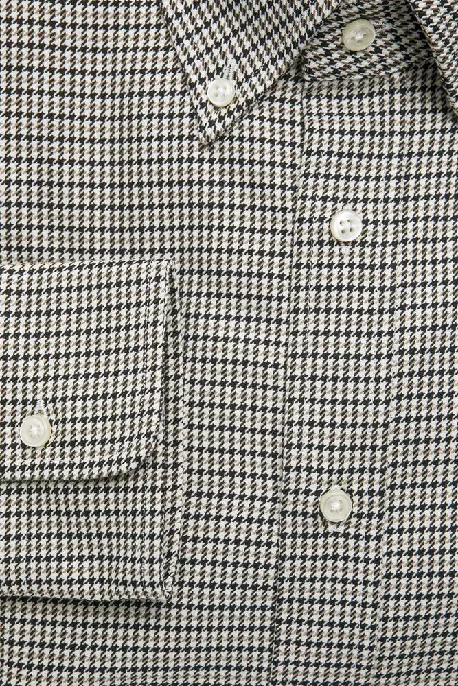 Camisa de algodón con botones en color beige de Robert Friedman