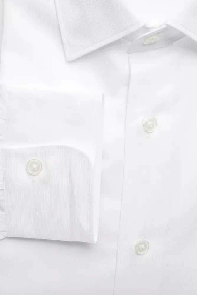 Chemise élégante à col slim en coton blanc de Robert Friedman