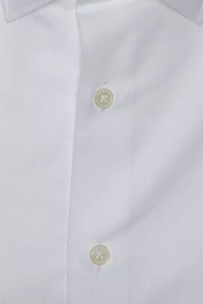 Camisa elegante de algodón blanca y ajustada de Robert Friedman para hombre