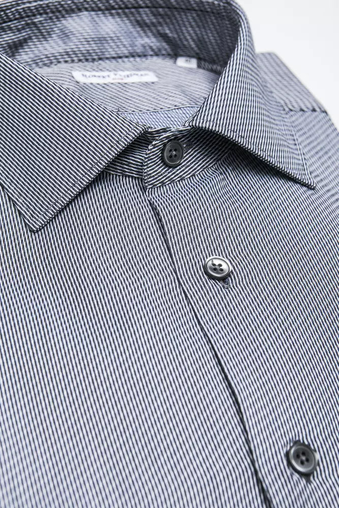 Camisa de algodón de cuello estrecho medio elegante de Robert Friedman