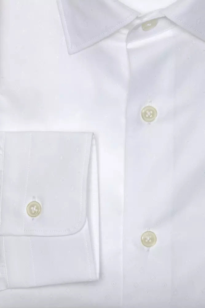 Camisa elegante de algodón blanca y ajustada de Robert Friedman para hombre