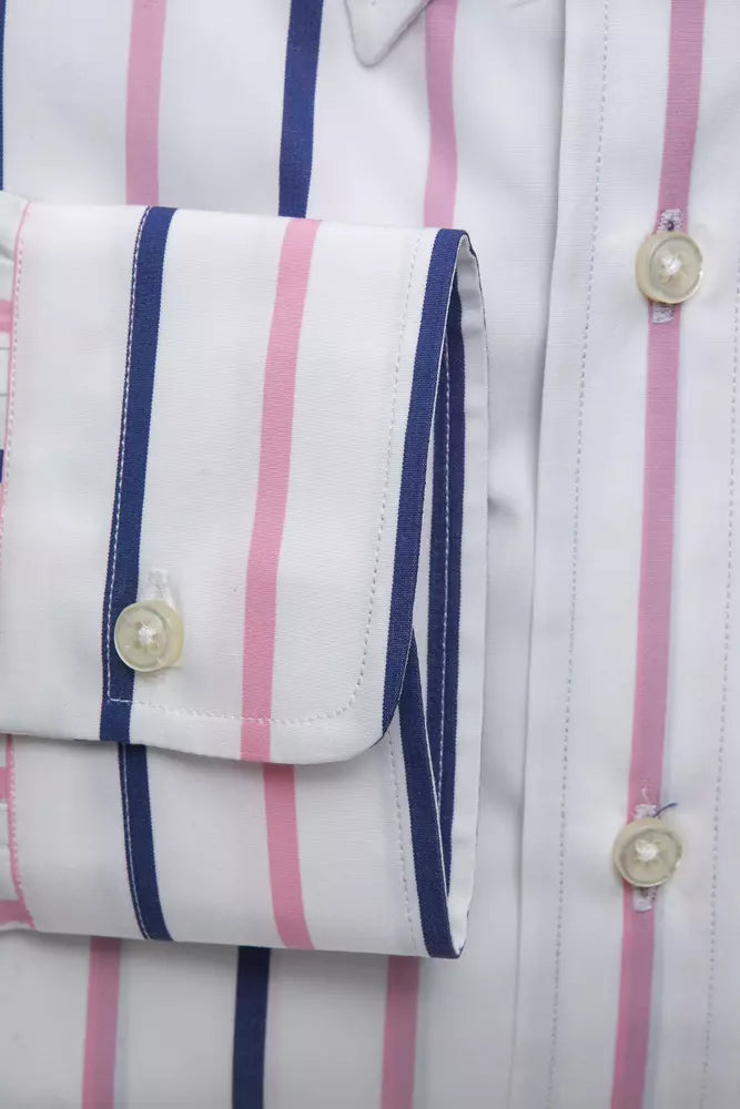 Camisa elegante de algodón blanca con botones de Robert Friedman