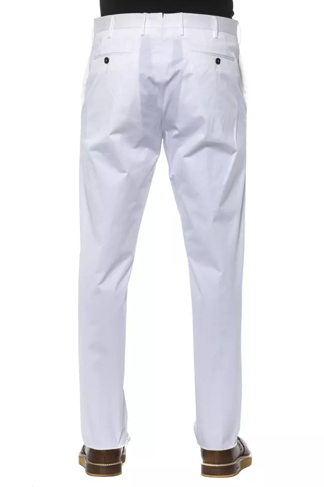 Pantalón PT Torino Chic de mezcla de algodón blanco para hombre