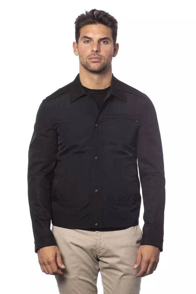 Chaqueta bomber elegante de mezcla de algodón negra de Verri