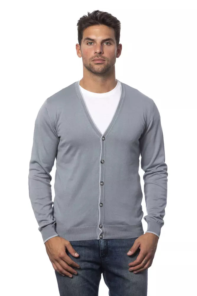 Cárdigan elegante de algodón gris Verri para hombre