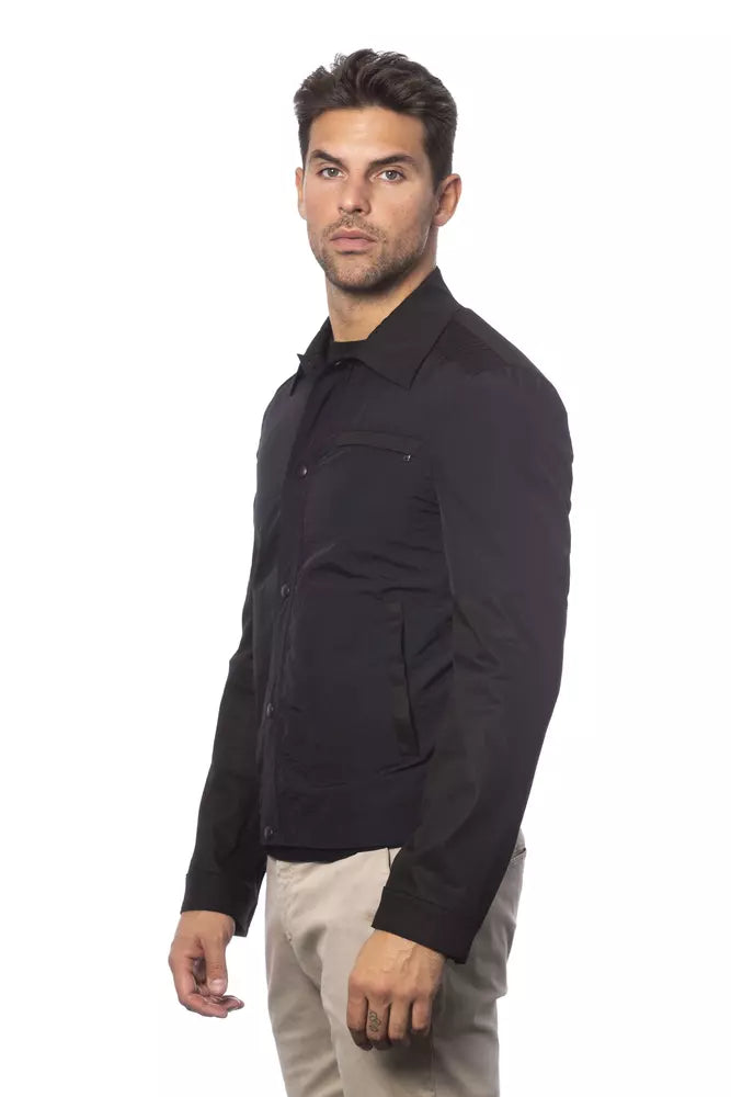 Chaqueta bomber elegante de mezcla de algodón negra de Verri