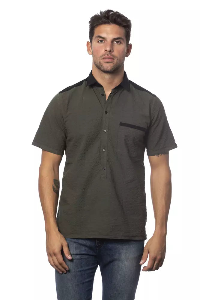 Chemise en coton mélangé coupe régulière Verri Army