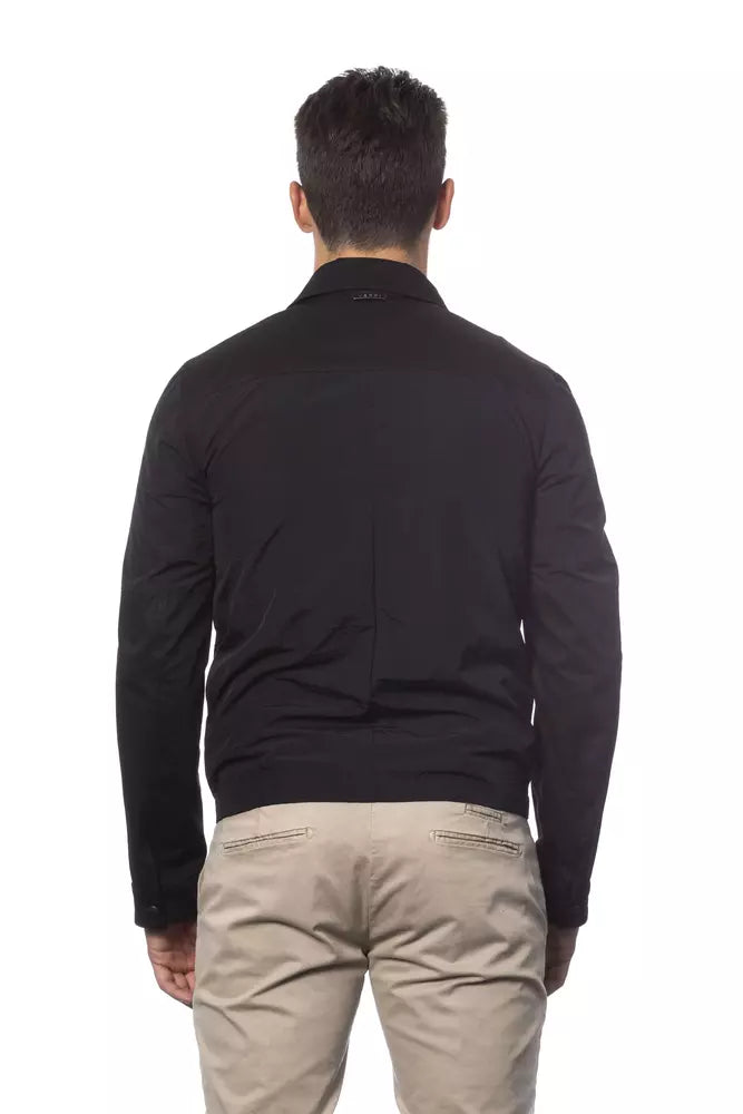 Veste bomber en coton mélangé noir élégant Verri