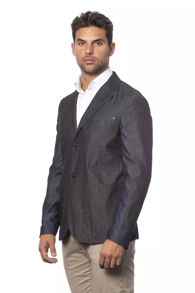 Elegante blazer gris de botonadura sencilla de Verri