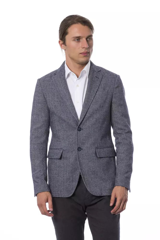 Blazer bleu élégant à boutonnage simple Verri