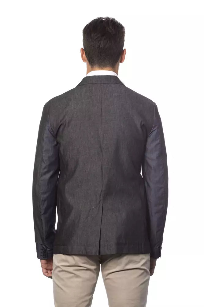 Elegante blazer gris de botonadura sencilla de Verri