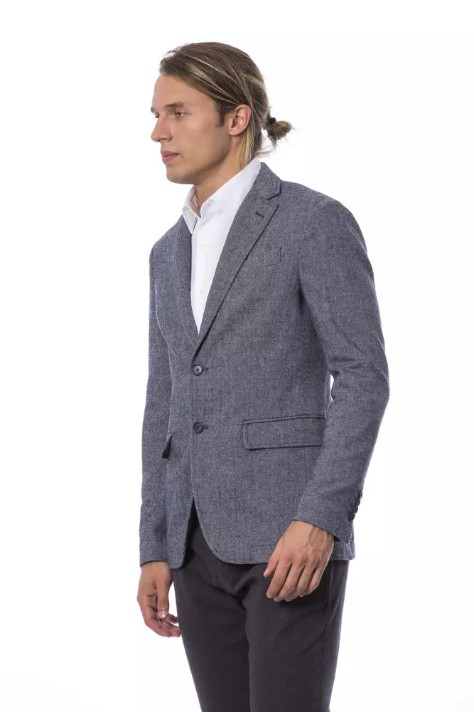 Blazer bleu élégant à boutonnage simple Verri