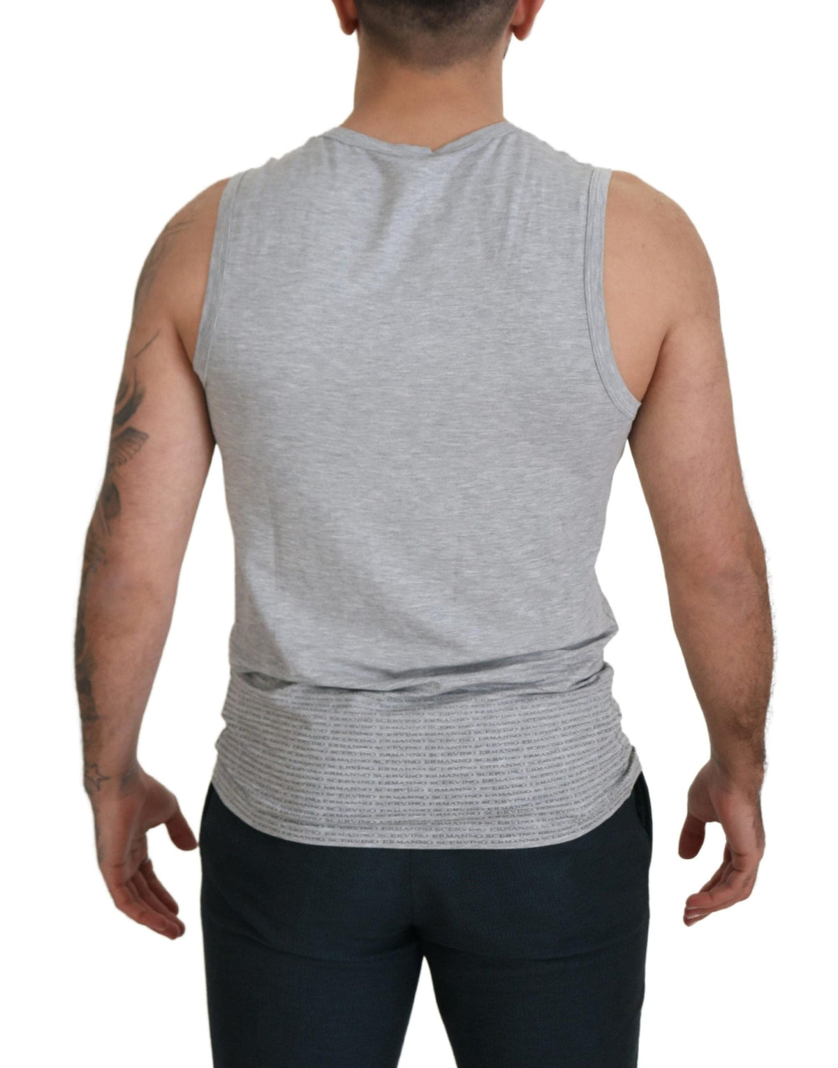 Camiseta sin mangas con cuello redondo y elegante color gris de Ermanno Scervino