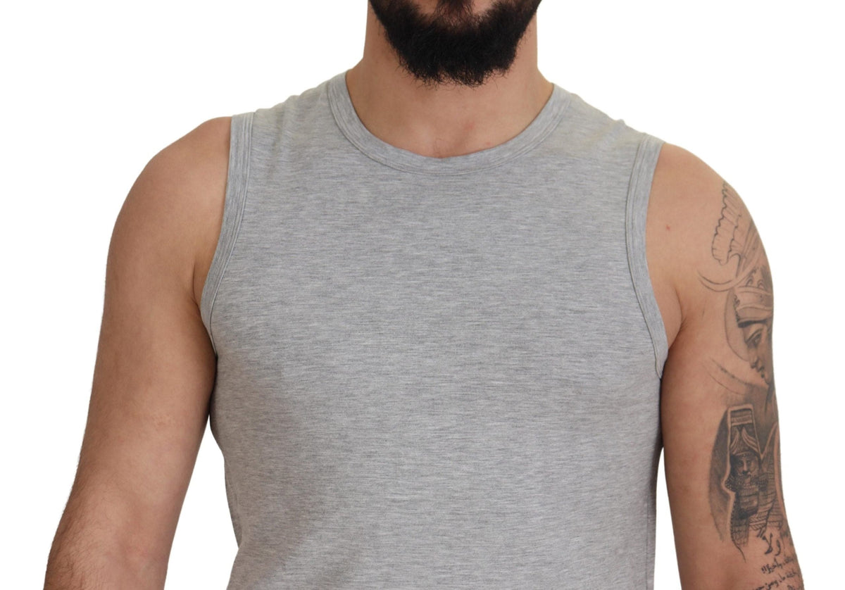 Camiseta sin mangas con cuello redondo y elegante color gris de Ermanno Scervino