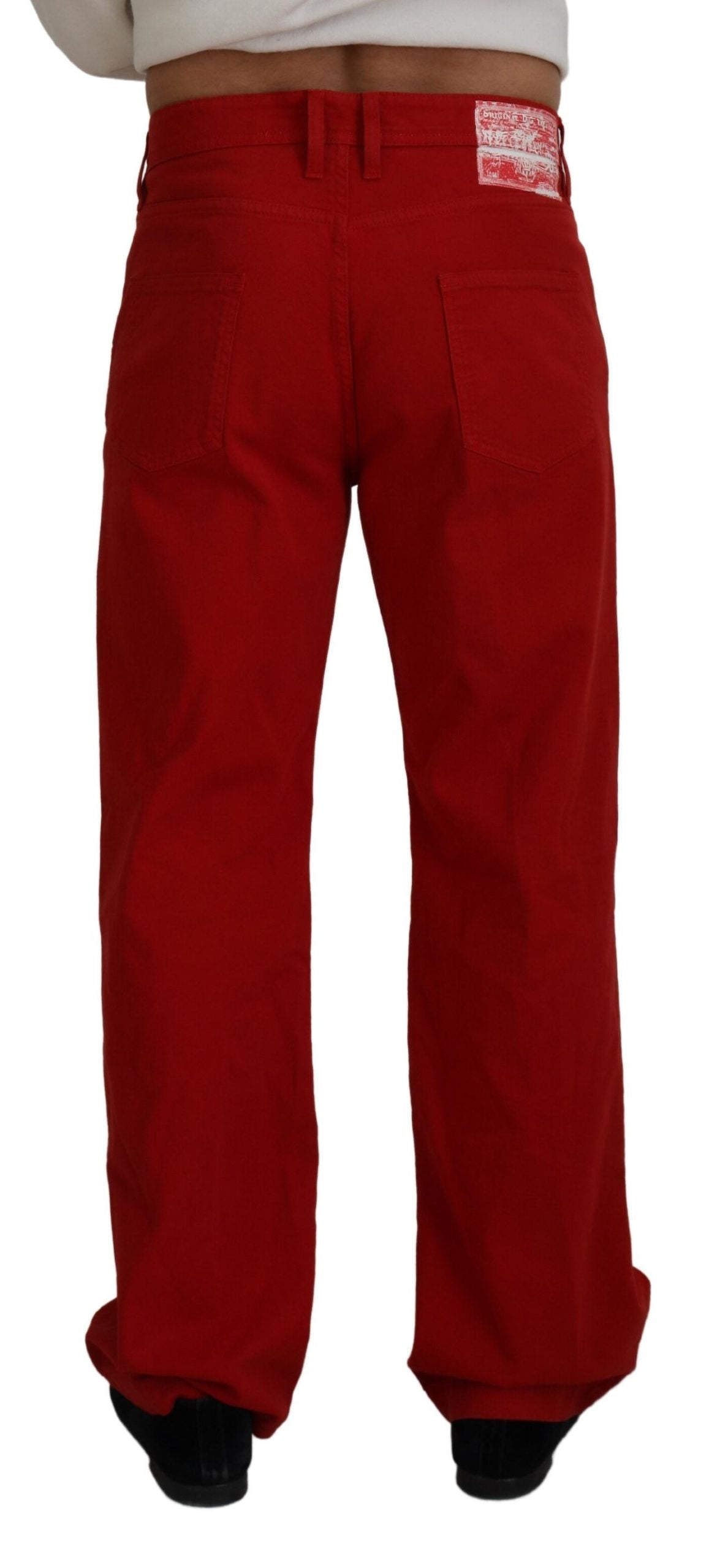 Pantalon en denim de coton rouge chic Dolce &amp; Gabbana