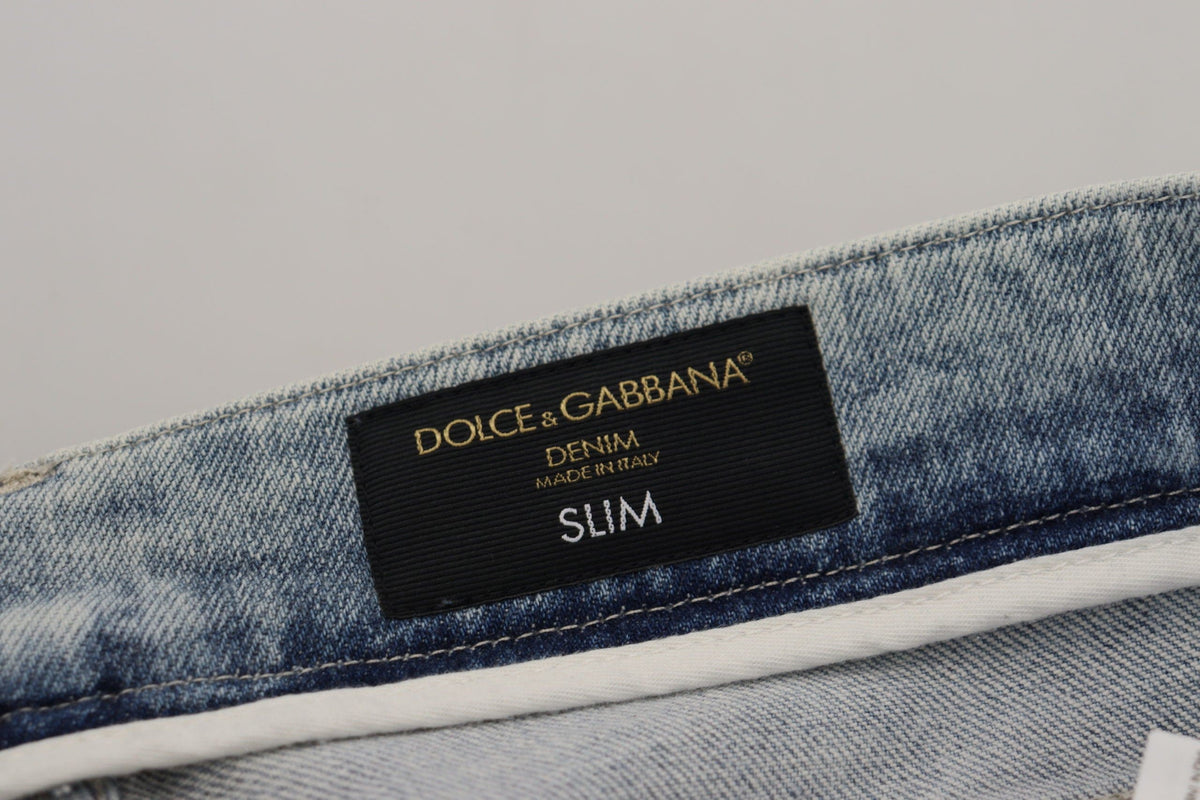 Pantalon en denim bleu clair classique Dolce &amp; Gabbana