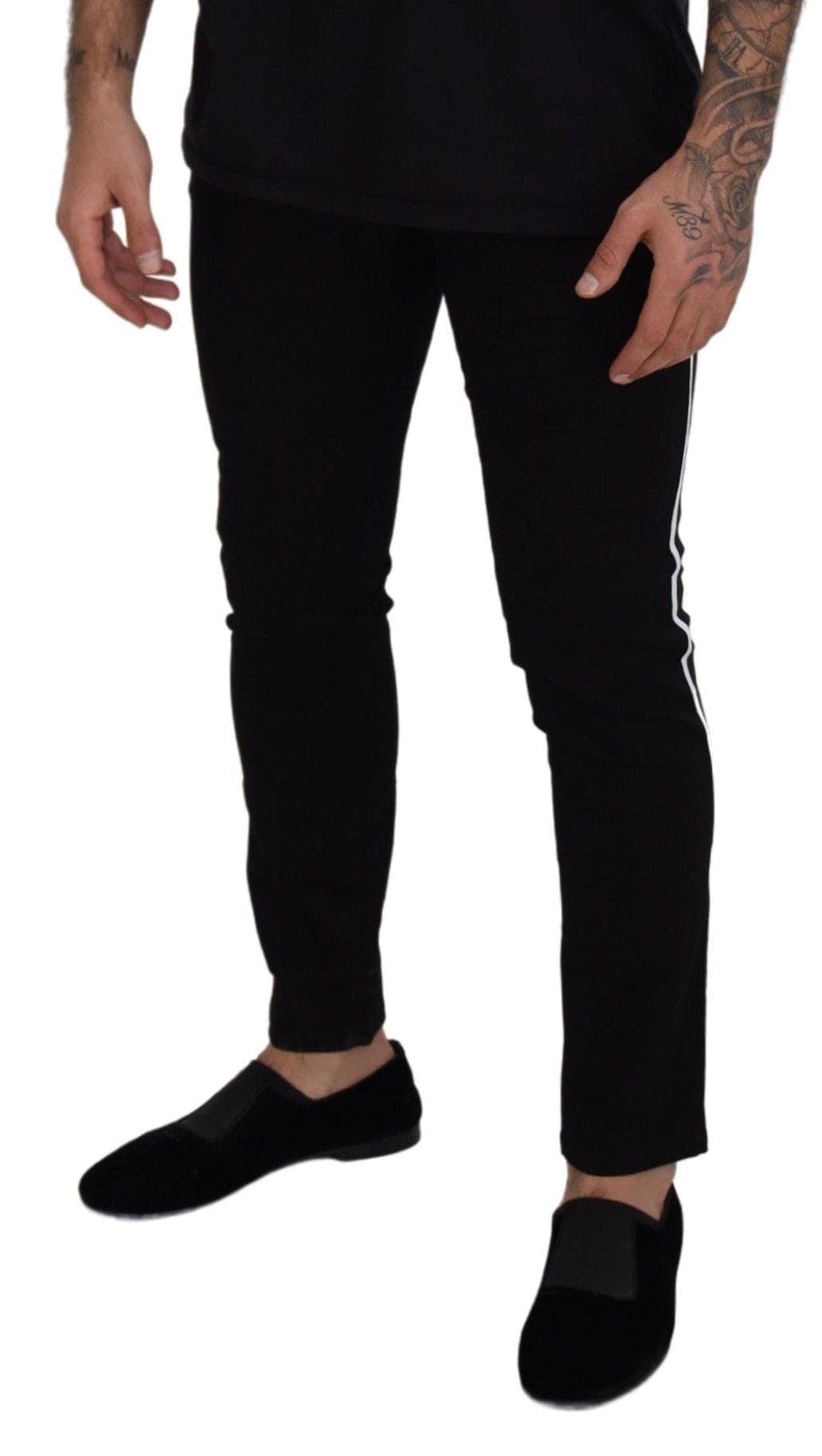 Pantalon en denim slim noir élégant Dolce &amp; Gabbana