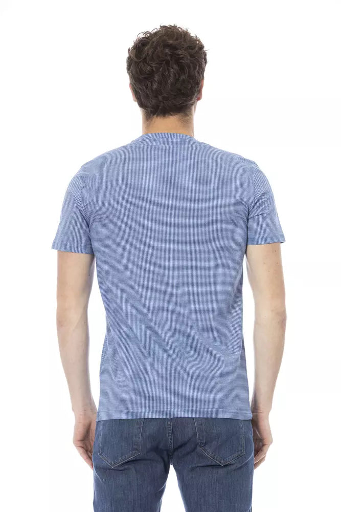 Camiseta informal azul claro con estampado frontal Baldinini Trend Elevated