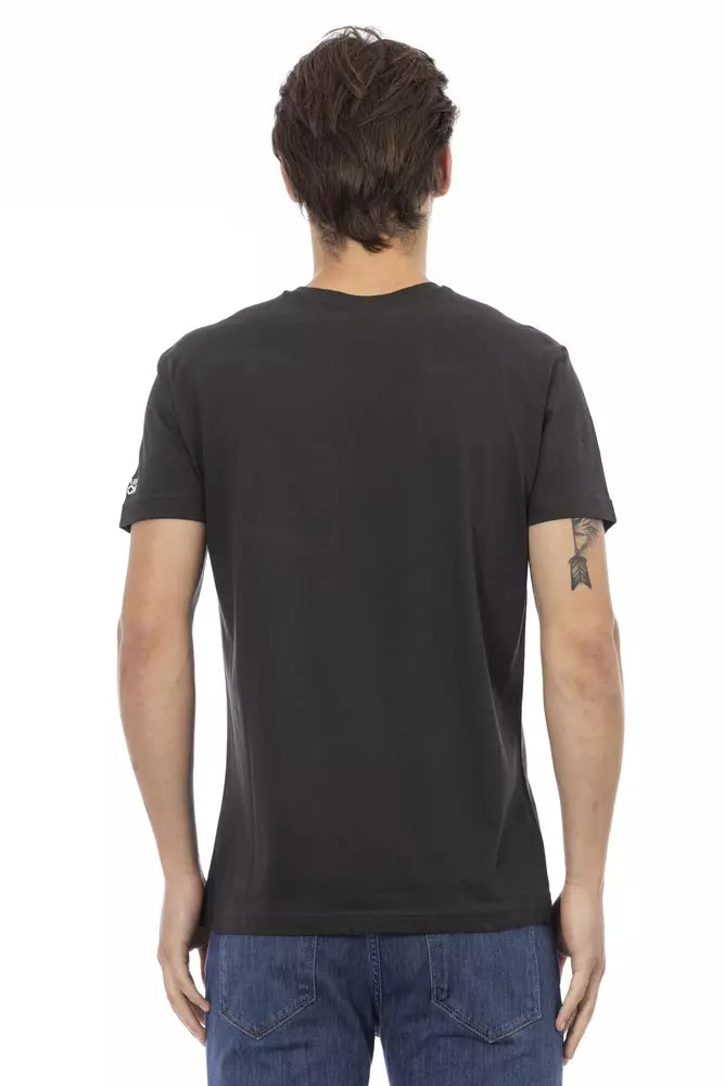 Camiseta Trussardi Action Sleek con escote en V y estampado frontal