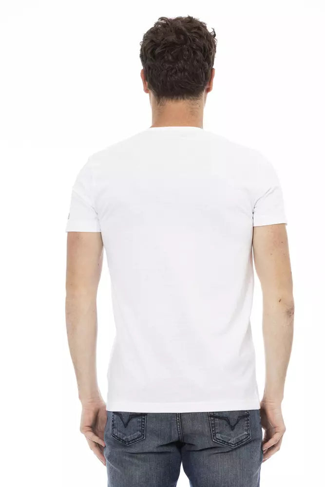 Camiseta elegante de manga corta con cuello en V Action de Trussardi