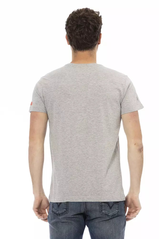 T-shirt Trussardi Action Sleek en coton mélangé gris pour homme