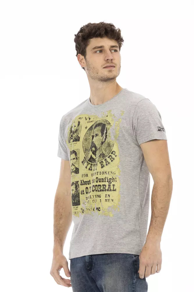 T-shirt à manches courtes et col rond Trussardi Action Sleek gris