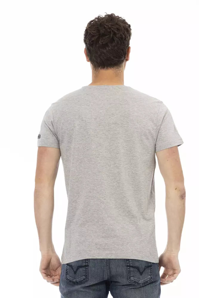 T-shirt à manches courtes et col rond Trussardi Action Sleek gris