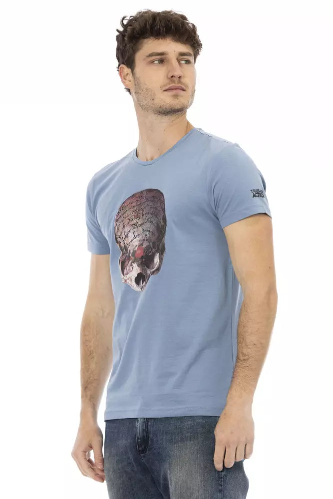 T-shirt Trussardi Action en coton mélangé bleu clair chic