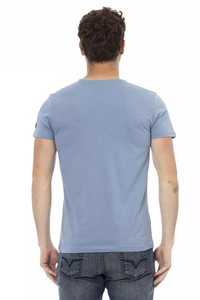 T-shirt Trussardi Action en coton mélangé bleu clair chic