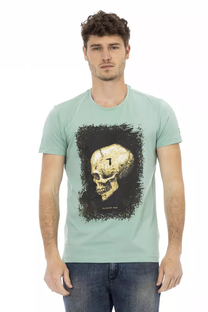 Camiseta verde elegante y casual con un diseño gráfico atractivo de Trussardi Action