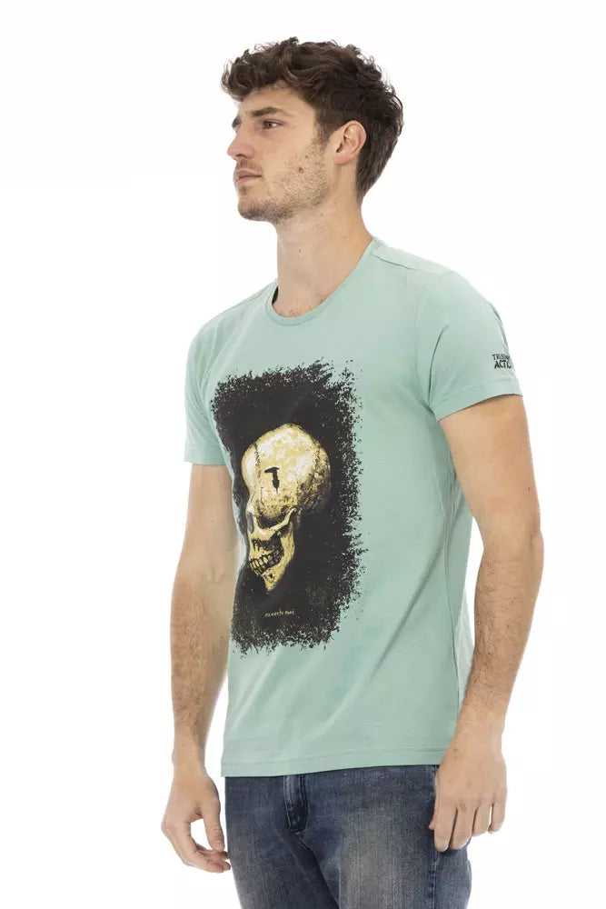 Camiseta verde elegante y casual con un diseño gráfico atractivo de Trussardi Action