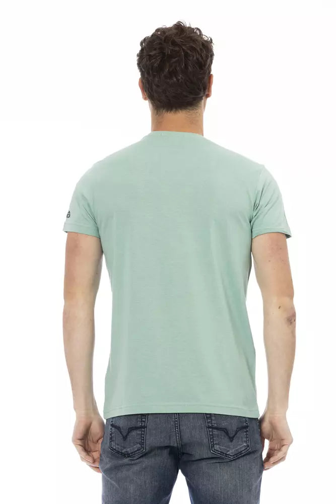 Camiseta verde elegante y casual con un diseño gráfico atractivo de Trussardi Action