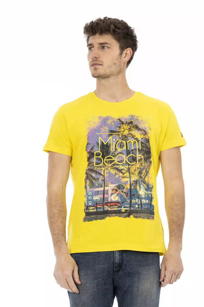 T-shirt Trussardi Action en coton mélangé jaune soleil