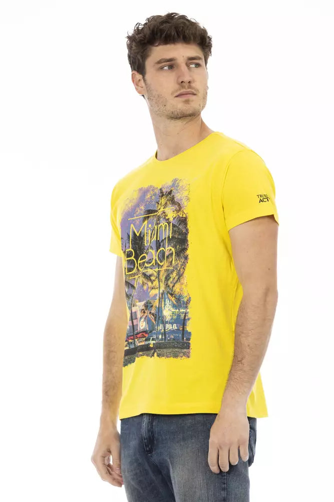 T-shirt Trussardi Action en coton mélangé jaune soleil