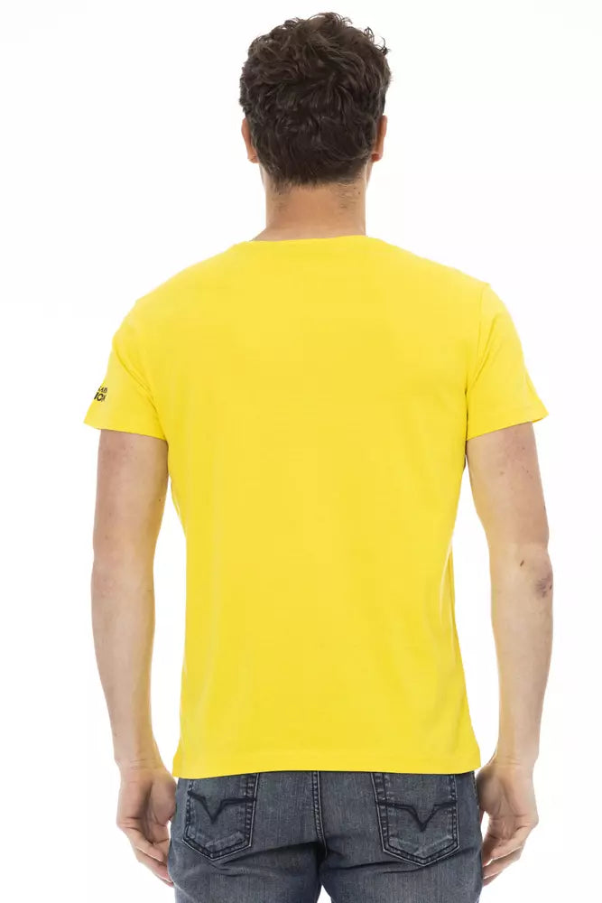 Camiseta de mezcla de algodón amarilla Trussardi Action Sunshine