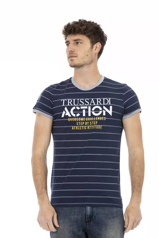 T-shirt décontracté Trussardi Action en coton mélangé bleu