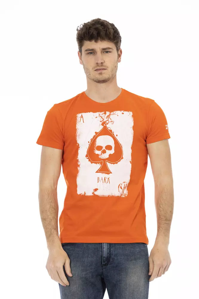 T-shirt à manches courtes en coton orange Trussardi Action Elegant