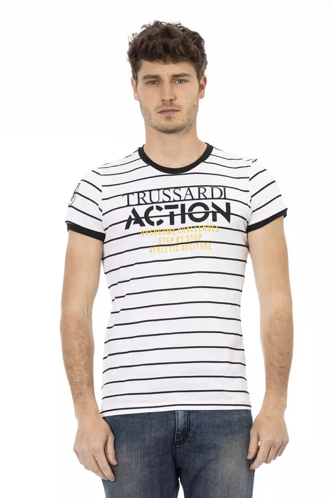 Camiseta blanca elegante con estampado llamativo Action de Trussardi