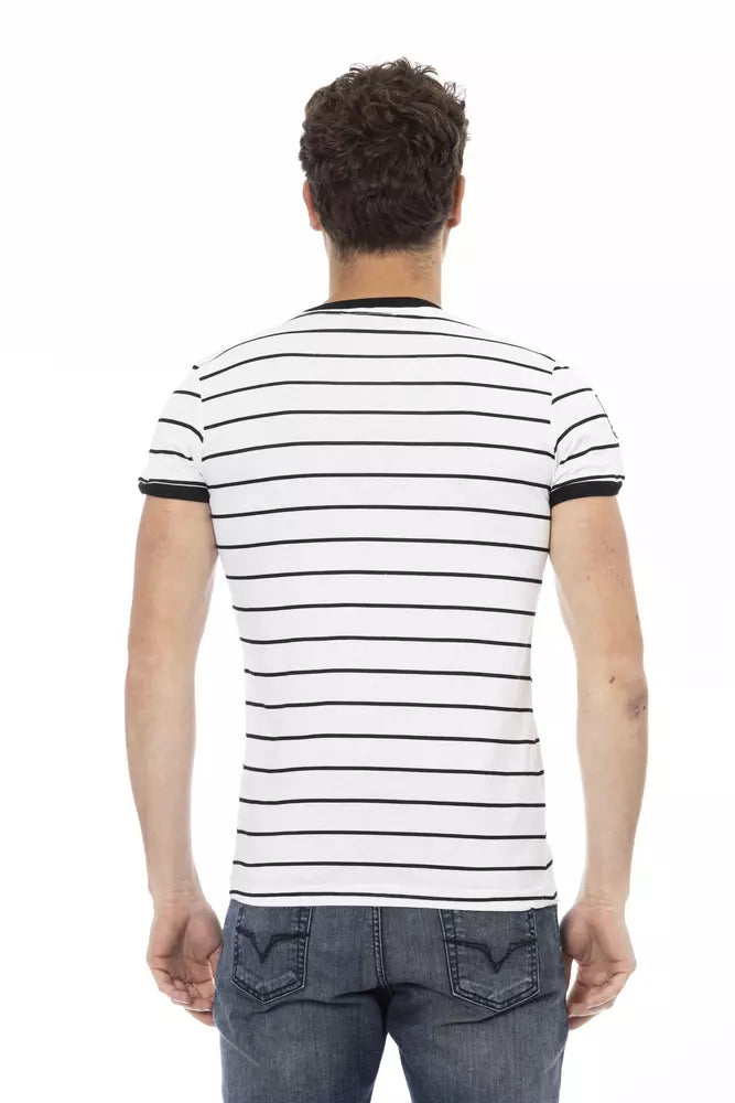 Camiseta blanca elegante con estampado llamativo Action de Trussardi