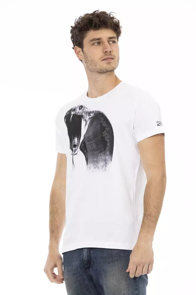 T-shirt blanc élégant à manches courtes Trussardi Action pour homme