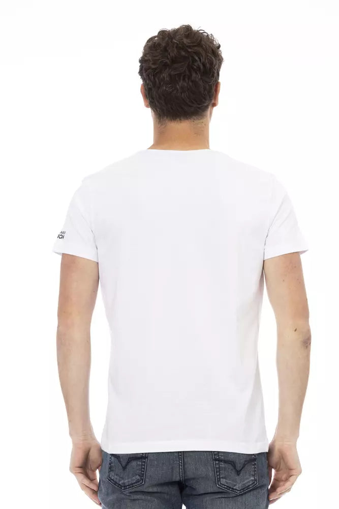 Camiseta elegante de manga corta blanca Trussardi Action para hombre