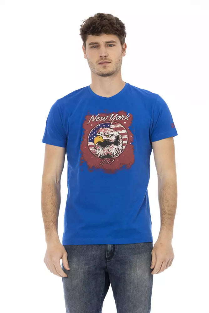 T-shirt à manches courtes et col rond Trussardi Action Sleek bleu