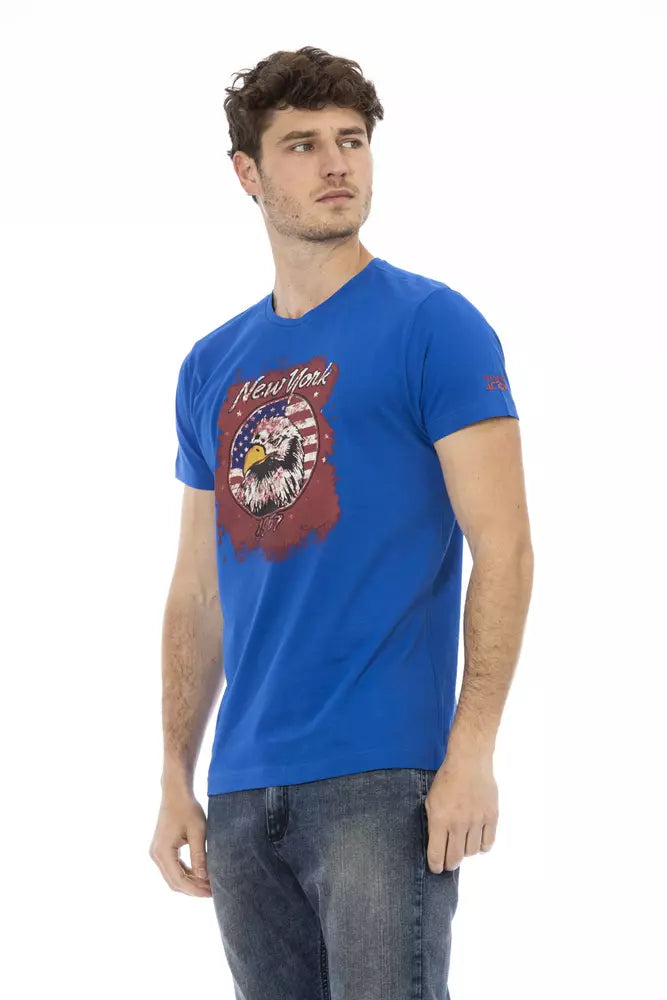 T-shirt à manches courtes et col rond Trussardi Action Sleek bleu