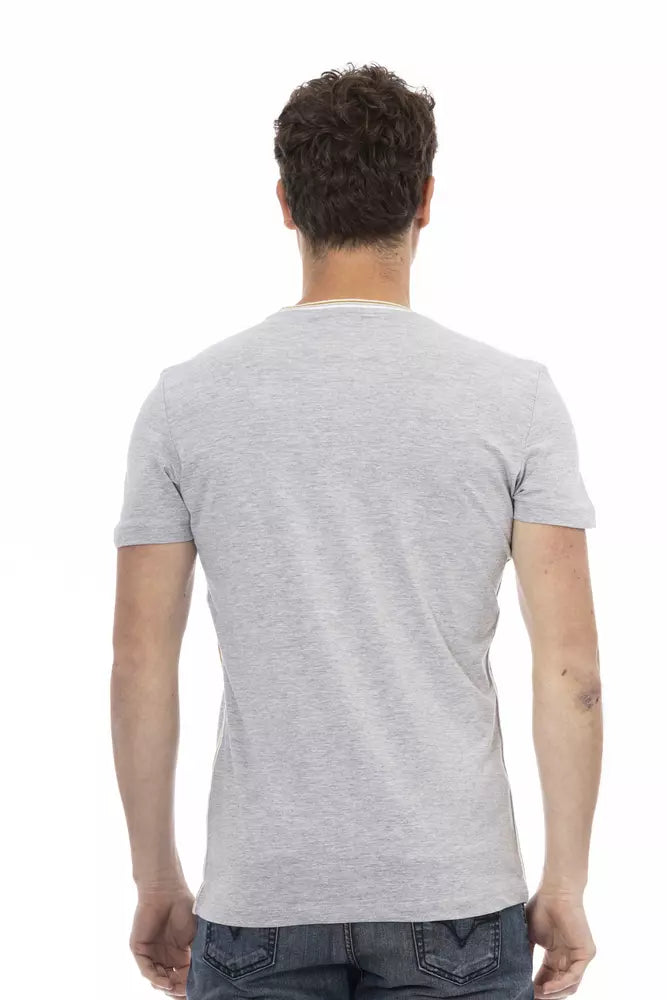 T-shirt décontracté Trussardi Action Chic en coton mélangé gris