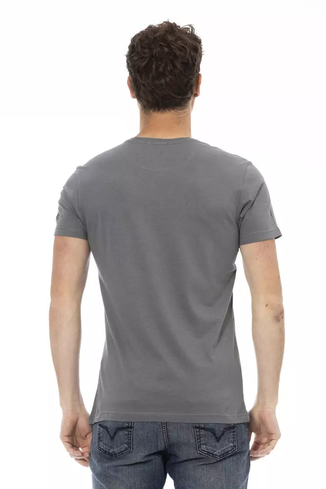 T-shirt gris à manches courtes Trussardi Action Elegant