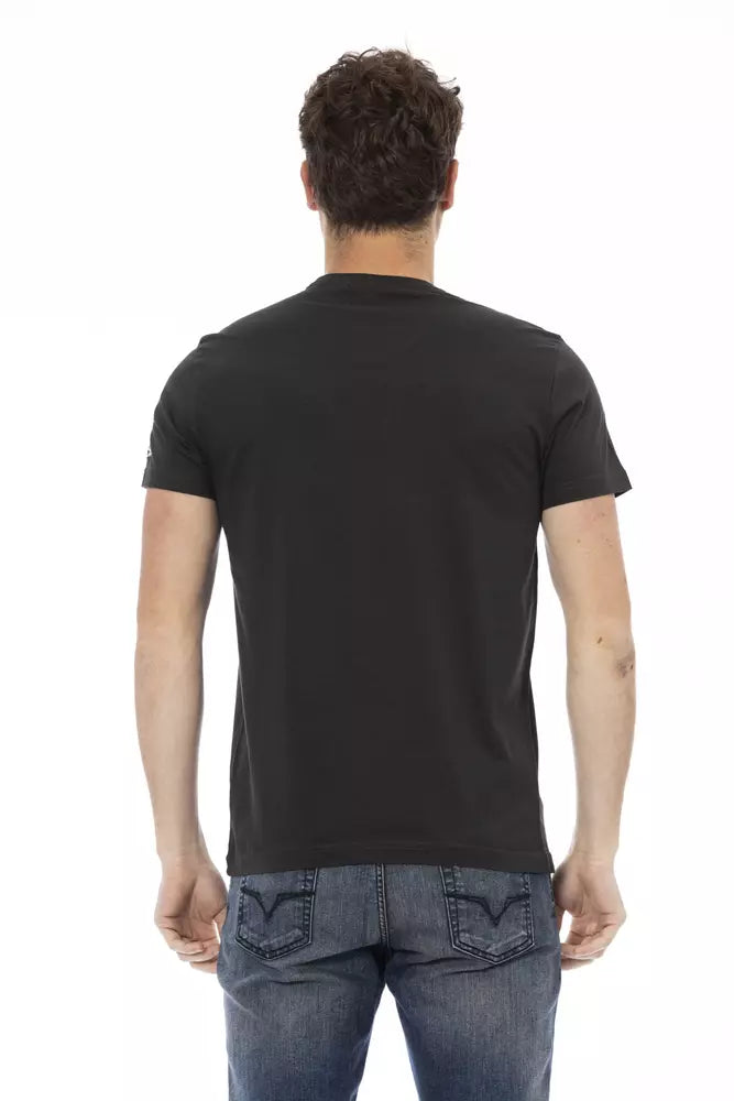 Trussardi Action Elevated Casual Black Short Sleeve Tee