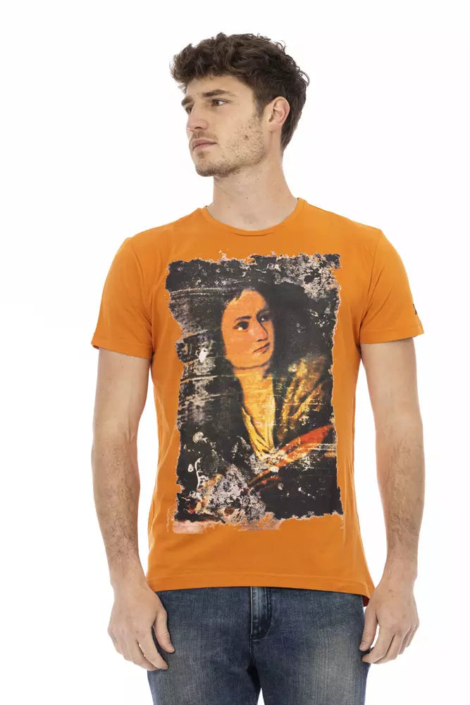 Camiseta de cuello redondo y manga corta naranja Action Chic de Trussardi